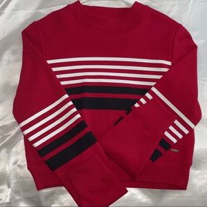 Hollister red cropped sweatshirt